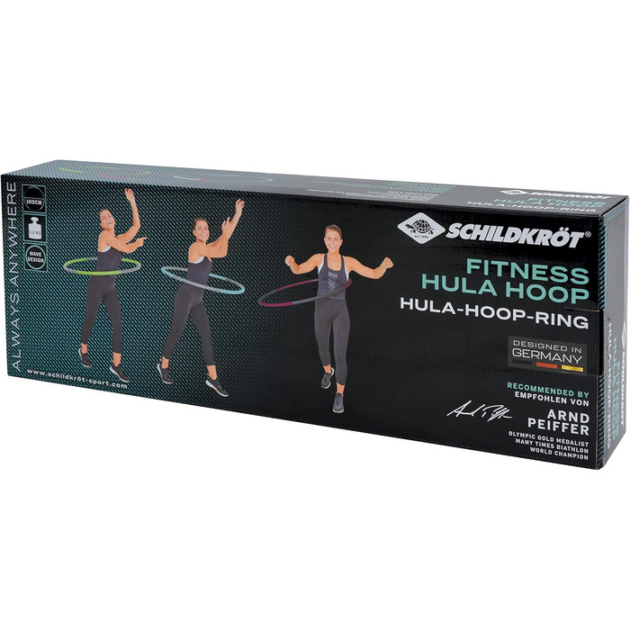 Обруч фітнес Schildkröt Fitness-Hoop 100 см, фуксія-антрацит, 4-кольорова упаковка