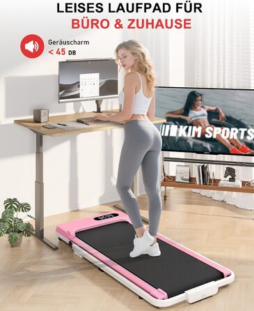 Walking Pad Klappbar з нахилом - 4 в 1 біговий килимок з нахилом 7% для дому (Рожевий)