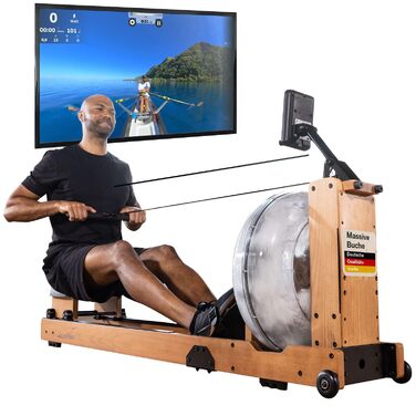 Водний тренажер Skandika Lykke: дерев'яний, для дому, з великим баком 90°, сумісний з Kinomap