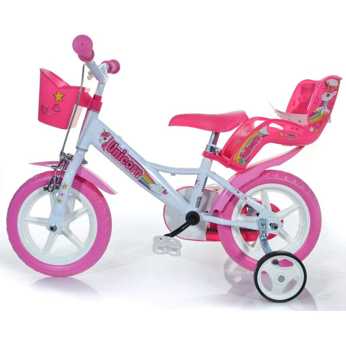 Дитячий велосипед Dino Bikes 12 дюймів, біло-рожевий, для дівчаток