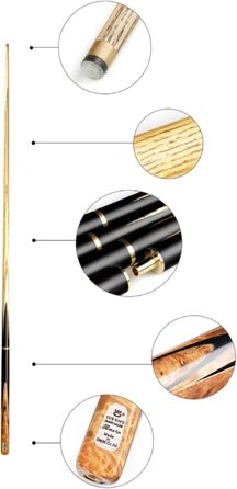 Професійний набір для більярду HIOD Ash Snooker Pool, 57 дюймів, 19 Oz, жовтий, наконечники 11.5mm