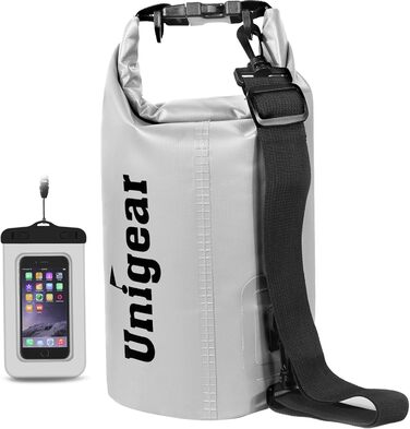 Водонепроникний мішок Unigear Dry Bag 2L/5L/10L/20L/40L – рюкзак, сумка, мішок для каяку, риболовлі, кемпінгу, пляжу з кишенею для телефону та ременями