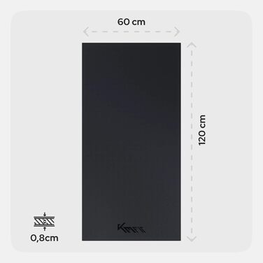 Захисний килимок для підлоги KM-Fit під тренажери та фітнес-обладнання, протиковзкий, шумопоглищаючий мат для йоги та пілатесу (120 x 60 x 0.8 см)