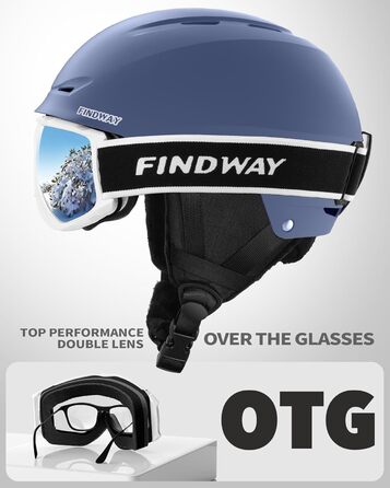 Комплект для сноуборду та лиж Findway: штани та білизна для жінок та чоловіків (L, небесно-блакитний)