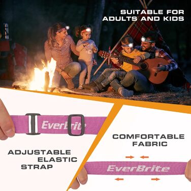 LED налобний ліхтар EverBrite 2 шт. Рожевий з червоним та зеленим світлом, 5 режимів, для кемпінгу та відпочинку на природі