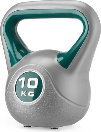 Гиря Gymtek 10 кг для кросфіту та фітнесу, ергономічна ручка, темно-зелена, для силових тренувань вдома та в залі