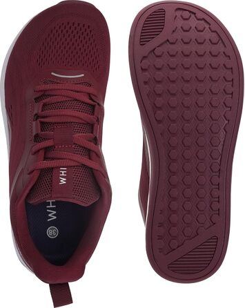 WHITIN Барфутне взуття для жінок та чоловіків | Широкі пальці, мінімалістичні кросівки з підошвою Zero-Drop (36 EU, Бордовий)