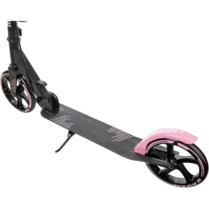 Дитячий та дорослий самокат RAVEN Illusion Pink з гальмом, регулюванням висоти, складний, з дзвіночком та тримачем для пляшки