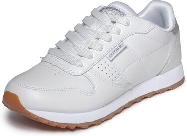 Жіночі високі кросівки Skechers OG 85 Old School Cool білого кольору з глітерним сріблястим оздобленням, розмір 41 EU