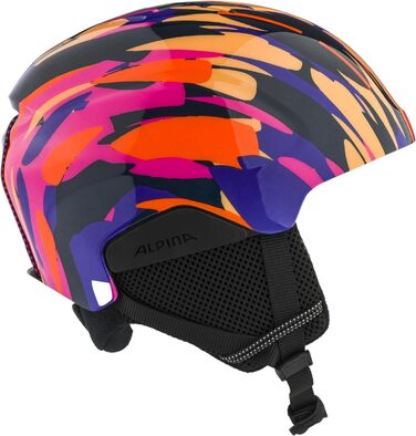 ALPINA PANOMA MAG. Q – Лижна маска OTG з антифогом, ударостійкими змінними лінзами, 100% UV-захистом для дорослих, рожево-оранжева/синя, глянцева, 51-55 см