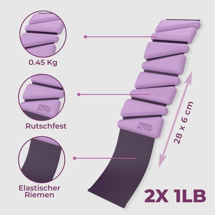 Ваги для рук та ніг Swiss Activa+ для жінок: регульовані ваги для зап'ястя та щиколотки, високоякісне обладнання для гімнастики