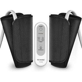 FIT KING масажер для ніг і рук, компресійний апарат для лімфодренажу, зняття болю та покращення кровообігу, для відновлення м'язів після тренувань, RLS, втомлені та болючі ноги, преміум якість