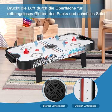 Airhockey стіл DREAMADE 42 дюйми з LED-рахунком та аксесуарами для дітей та дорослих