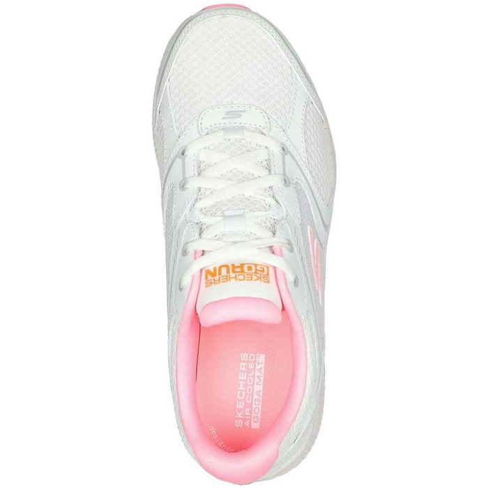 Кросівки Skechers Go Run Consistent Vivid Horizon для жінок (38.5 EU, біле шкіряне покриття з рожевими акцентами)