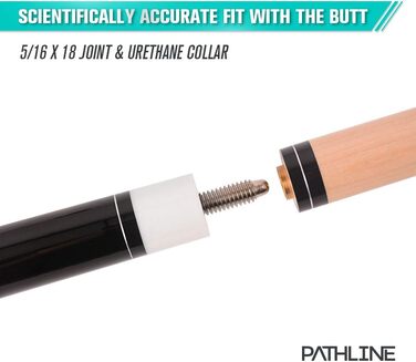 Набір для більярду Pathline PLN Billardqueue-Set, 147,3 см, канадський клен, кейс, білий/зелений