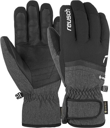Чоловічі зимові рукавички Reusch Fergus Gore-Tex, водонепроникні та дихаючі, чорні/сірі, розмір 9.5