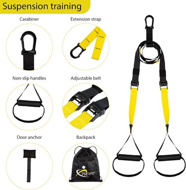 Набір для фітнесу TRX: стрічки, анкери для дверей/стін, скакалка, термопляшка. Тренування вдома.