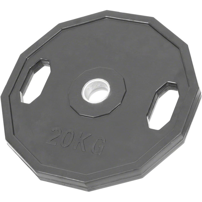 Олімпійський диск Sport-Tec з гумовим покриттям і ручкою для штанги, 20 кг – для кросфіту, бодібілдингу, пауерліфтингу та фітнесу