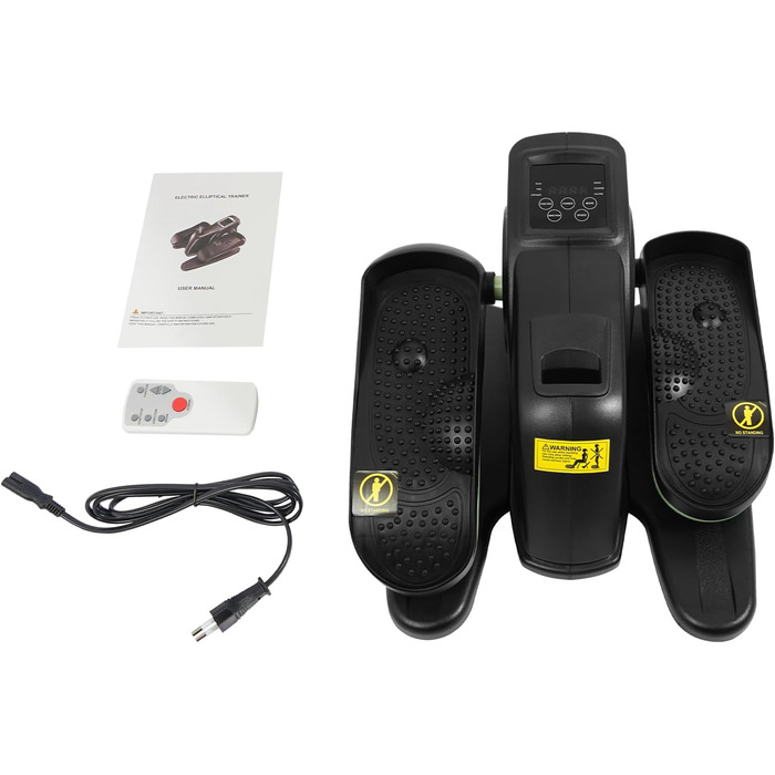 Еліптичний тренажер під стіл з пультом та дисплеєм, регульована швидкість, електричний, для дому, чорний+зелений