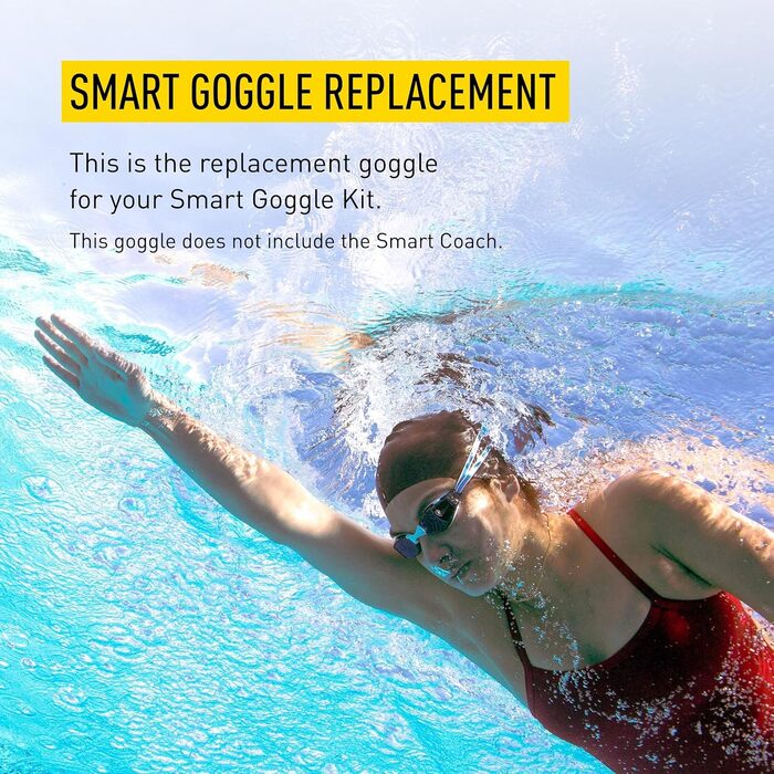 Розумні плавальні окуляри Finis Smart Goggle із дзеркальними лінзами, антифог та UV-захистом, трекер для плавання, для дорослих, синій