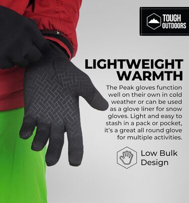 Теплі терморукавички з сенсорним екраном для зими - чорні вставки для рукавичок, підходять для SMS, їзди на велосипеді, водіння авто для чоловіків та жінок - тонкі, легкі, XL