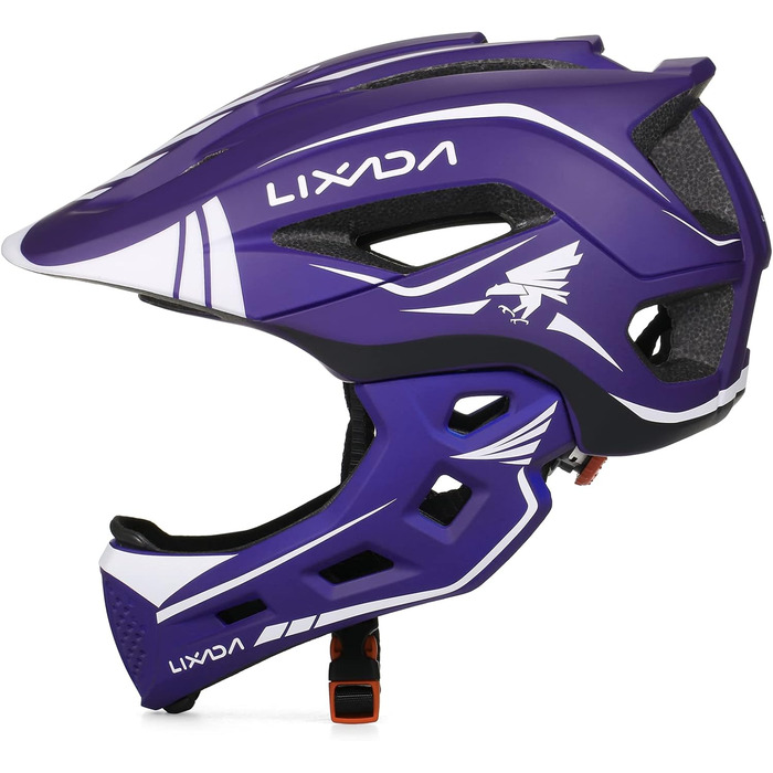 Дитячий велосипедний шолом Lixada Fullface 2-в-1 знімний підборідник, регульований розмір 52-58 см, універсальний для велосипеда і скейтборда