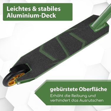 COSTWAY Стантер скутер з 360° поворотом, колеса 110 мм PU, підшипники ABEC-7, алюмінієва дека, вантажопідйомність 100 кг, для дітей від 10 років (зелений)