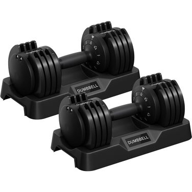 Регульовані гантелі Yaheetech 2.5-24 кг, 15 рівнів, сталь, з подвійною фіксацією, протиковзкі, для дому, спортзалу, офісу