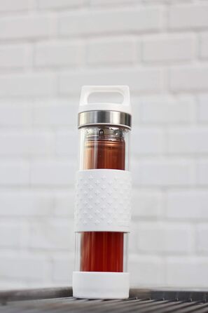 Термос-пляшка SIGG Hot & Cold 0.4 л із скла з силіконовим захистом, ізольована та без шкідливих речовин, аква