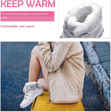 Зимові черевики ASHION для жінок: теплі, водонепроникні, для трекінгу та прогулянок на снігу. Розмір 40 EU, бежевий колір