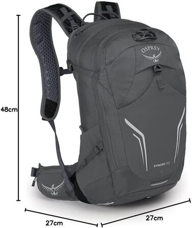 Рюкзак Osprey Syncro 20 Coal для туризму, велосипедний, 20 л, чорний