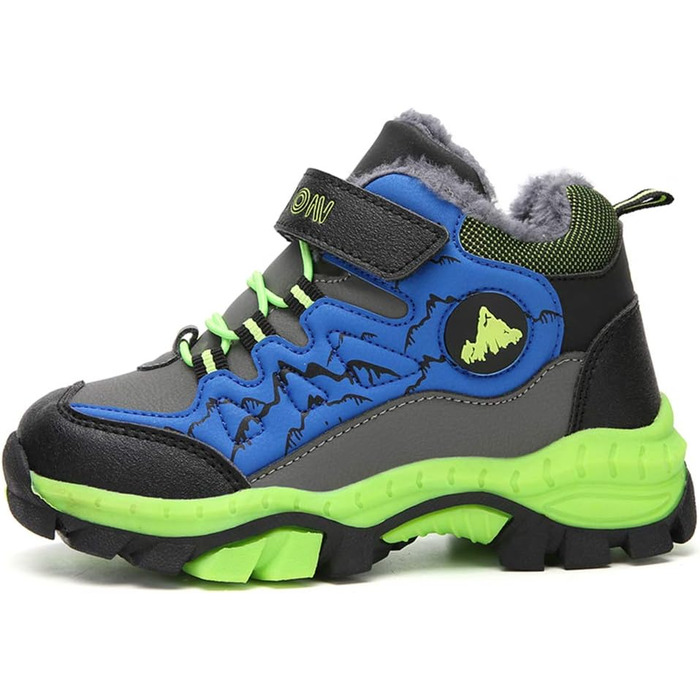 Зимові дитячі черевики для хлопчика: трекінгові, туристичні, водонепроникні, розмір 30-40 EU, зелені
