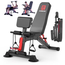 Регульований тренажерний стіл для дому, похилий/негативний, вантажність 272 кг (сірий)