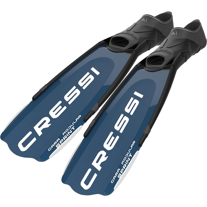 Ласти для дайвінгу, снорклінгу та фрідайвінгу Gara Sprint Cressi: модульна конструкція, регульована підошва, блакитні, Італія