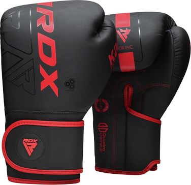 Боксерські рукавички RDX KARA з Maya Hide для боксу, муай-тай, кікбоксингу, MMA, тренувань, чоловічі та жіночі, чорні та червоні, розміри 8-18 унцій (12 OZ)