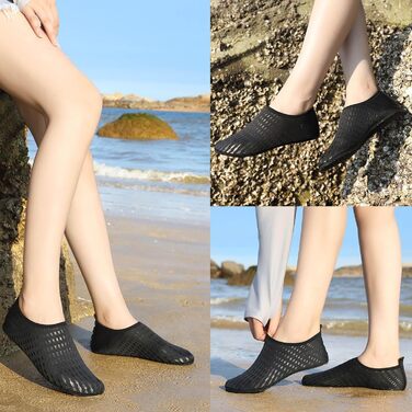 Водні черевики Sixspace для чоловіків та жінок. Дихаючі плавальні черевики для пляжу, дайвінгу, йоги та спортзалу. Розміри 34-47. Чорний.