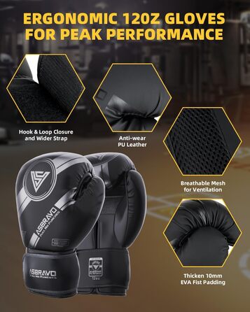 Боксерський мішок ASBRAVO 4 фути, набір для дорослих з рукавичками 12oz, для боксу, ММА, муай-тай, кікбоксингу, домашній спортзал, оксфорд, порожній