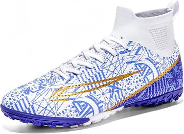 Дитячі футбольні бутси KUUK для штучного покриття, газону та залу. Підходять для хлопчиків та дівчаток. Розмір 38 EU, модель K1126, білі.