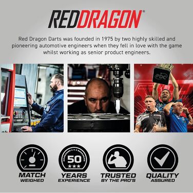 Професійний набір дротиків RED DRAGON Stag 26 г з вольфраму з оперенням та стрижнями