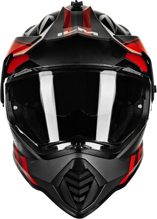 Мотошолом IL Dual Sport Adventure WS902 XXL червоно-чорний з сонцезахисним візором, Pinlock, ECE, для кросу, квадроцикла та позашляхових мотоциклів