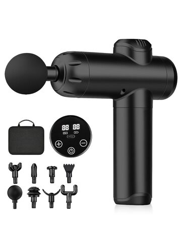 Масажер для м'язів, пістолет для перкусійної масажі, тихий електричний ручний масажер з LCD-екраном, 99 швидкостей, 8 насадок, подарунок для чоловіків/жінок, чорний