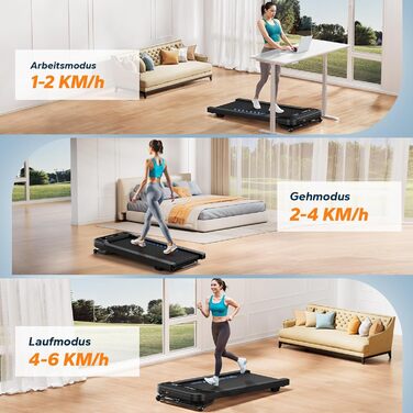 MERACH Walking Pad - біговий килимок для дому та офісу, автоматична нахил 9%, швидкість 1-6 км/год, потужність 2.5PS, підходить для ваги до 120 кг, керування через додаток та пульт, чорний