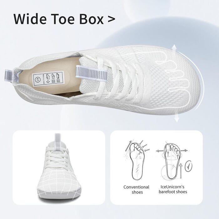 Шкарпетки-туфлі IceUnicorn для жінок та чоловіків, широкі, легкі, дихаючі, мінімалістичні, для активного відпочинку (43 EU, 555wei)