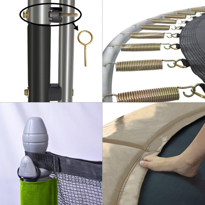 Трамплін для саду Kangui Jumpi Zen з сіткою та сходами (PVC) – Ø250-430 см