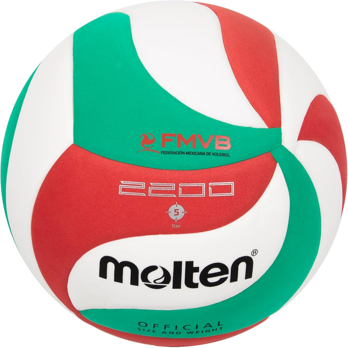 Тренувальний м'яч Molten V5M2200 білий/зелений/червоний, розмір 5