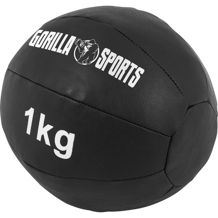 Медичний м'яч GORILLA SPORTS® - 1-10 кг, шкіряний, для тренувань та фітнесу