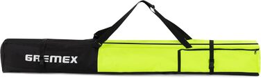 GREMEX Skitasche: Водонепроникний мішок для лиж на 1 пару - міцний та ергономічний мішок для лиж Alpinski, аксесуари для лиж, бірюзово-жовтий (неоновий жовтий, 180 см)