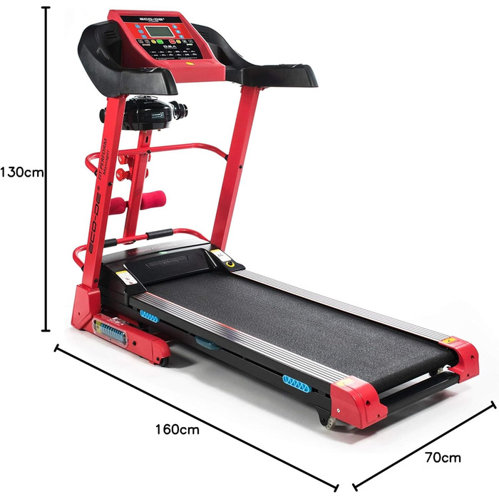 ECODE® Складне бігове полотно з амортизаторами DSA, Bluetooth та LCD-дисплеєм - бігове полотно для ходьби та бігу з 12 програмами