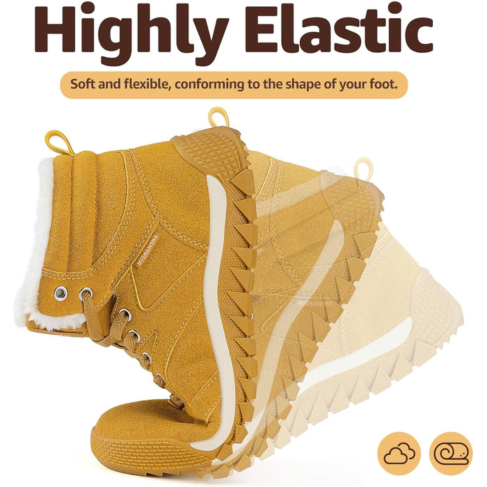 Черевики зимові жіночі Mishansha Herren, утеплені, снігоступи, зимові черевики, розмір 36-48 EU (40 EU, теплий жовтий)