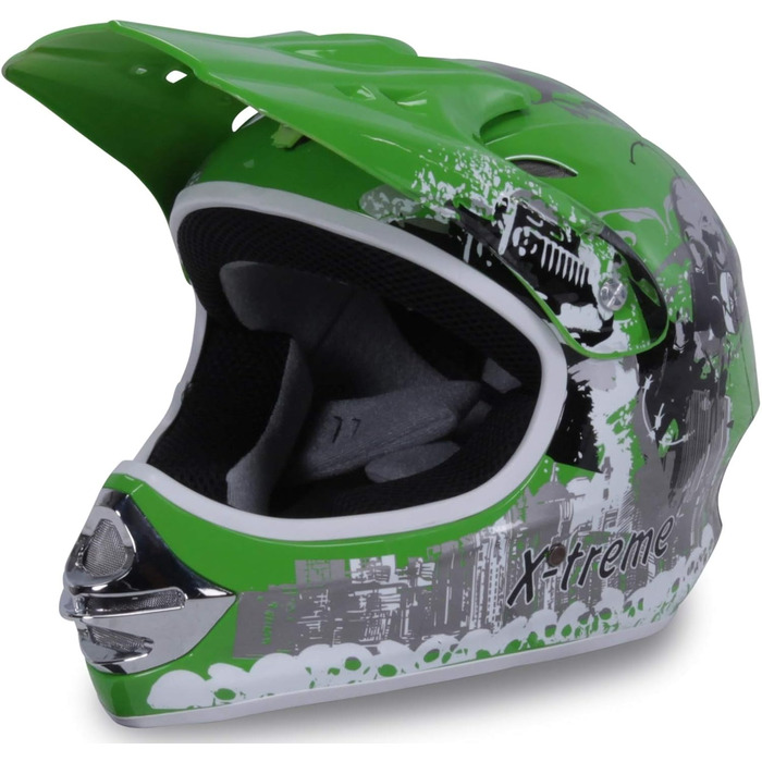 Мотошолом Actionbikes Motors X-Treme для дітей: захист під час катання на мотоциклі, квадроциклі та кросбайку (XXL, зелений)